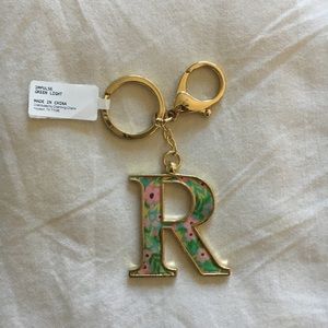 “R” Floral Keychain